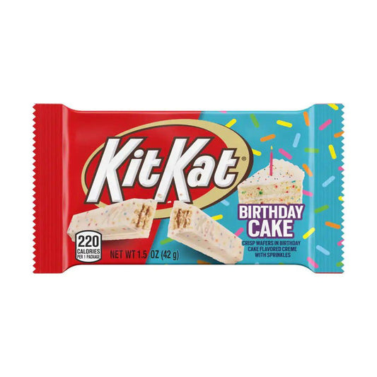 Kit Kat Birthday Cake Limited Edition, wafer ricoperto di cioccolato bianco e zuccherini da 42g